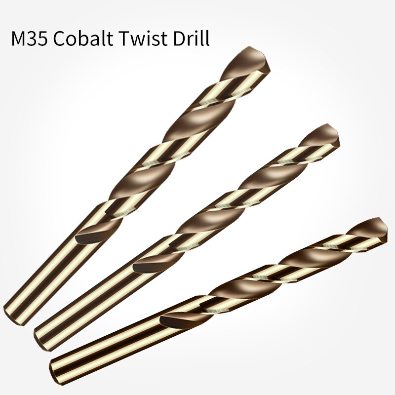 Juego de brocas helicoidales de cobalto, Kit de perforación de acero inoxidable para madera y Metal, 3/4/5/6/8/10 piezas, HSS M35 5%