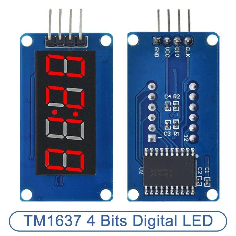 وحدة عرض LED رقمية لـ Arduino ، 7 قطع ، 0.36 بوصة ، أنبوب الأنود الأحمر ، أربعة حزمة لوحة السائق التسلسلي ، TM1637 ، 4 بت
