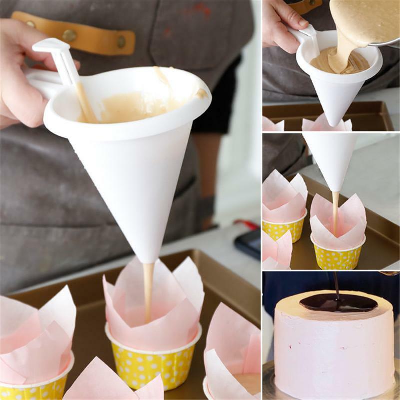Hand Back trichter Werkzeuge einstellbare Creme Teig Schokolade Flüssigkeits spender Gebäck form Keks Cupcake Pfannkuchen Backwerk zeuge
