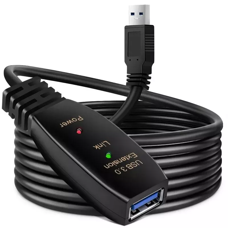 Kabel Ekstensi USB 3.0 Aktif 5M 10M dengan Amplifier USB 3.0 Tipe A Pria Ke Wanita USB 3.0 Kabel Perpanjangan Kabel