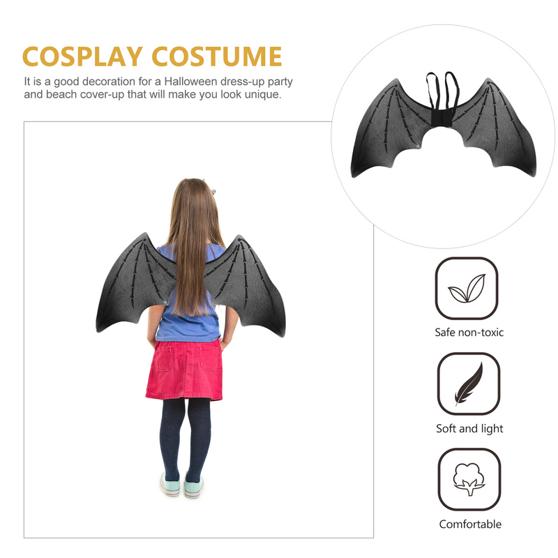 Kostum kelelawar: properti pesta sayap kelelawar Aksesori gaun DragonVampire Halloween