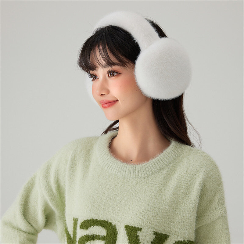 New Soft Plush Earmuffs for Women Men Winter Outdoor Cold Protection Ear Warmer Solid Color Fashion Foldable Earflap Ear Cover