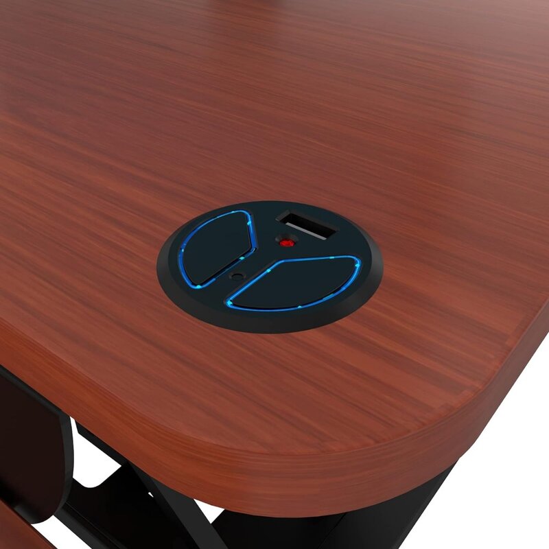 ตัวแปลงโต๊ะพับได้36นิ้วตัวยกไฟฟ้าปรับความสูงได้สำหรับตั้งหรือนั่งพร้อมถาดวางคีย์บอร์ด