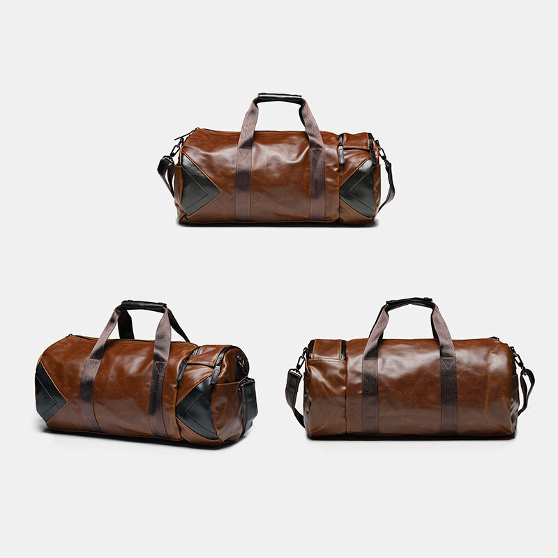 Vintage Large Capacity Men Travel Bag PU Leather HandBag Weekend Man Luggage Bag Duffel Tote Bag Male Shoulder Crossbody Bag