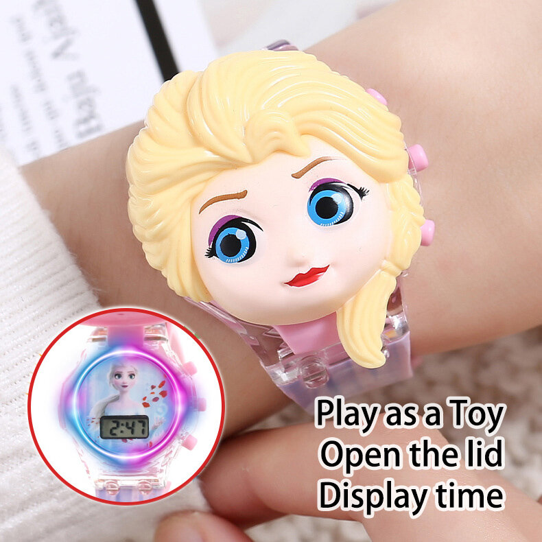 Luminous Cartoon zegarki dla dzieci chłopcy kolorowe latarka z muzyką superbohater zegarek dla dzieci Party prezent zegarek na rękę