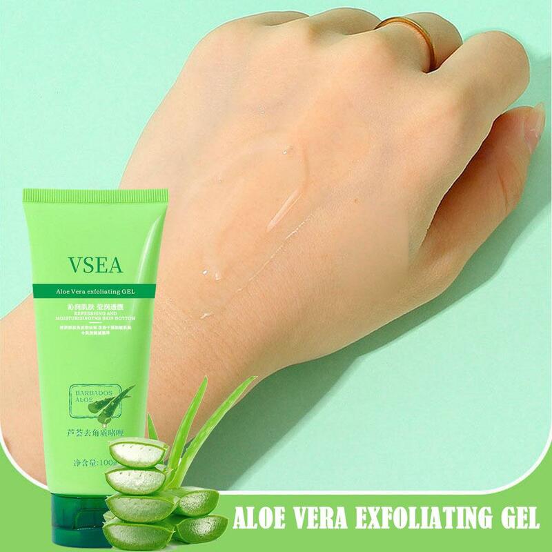 Gel esfoliante hidratante Aloe Vera, Limpeza Suave, Esfoliação Corporal Facial, Pode usar produtos genuínos