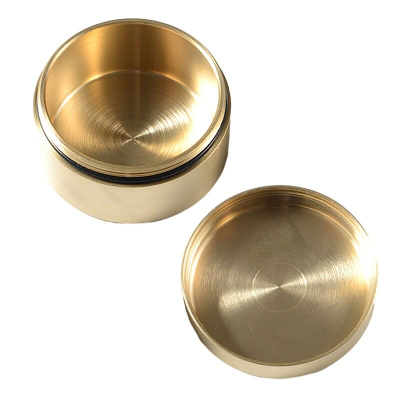 Brass Pill Case Copper Pill Holder Dustproof Storage Box Multipurpose Round Pill Box Sealed Container for Jewelry Outdoor