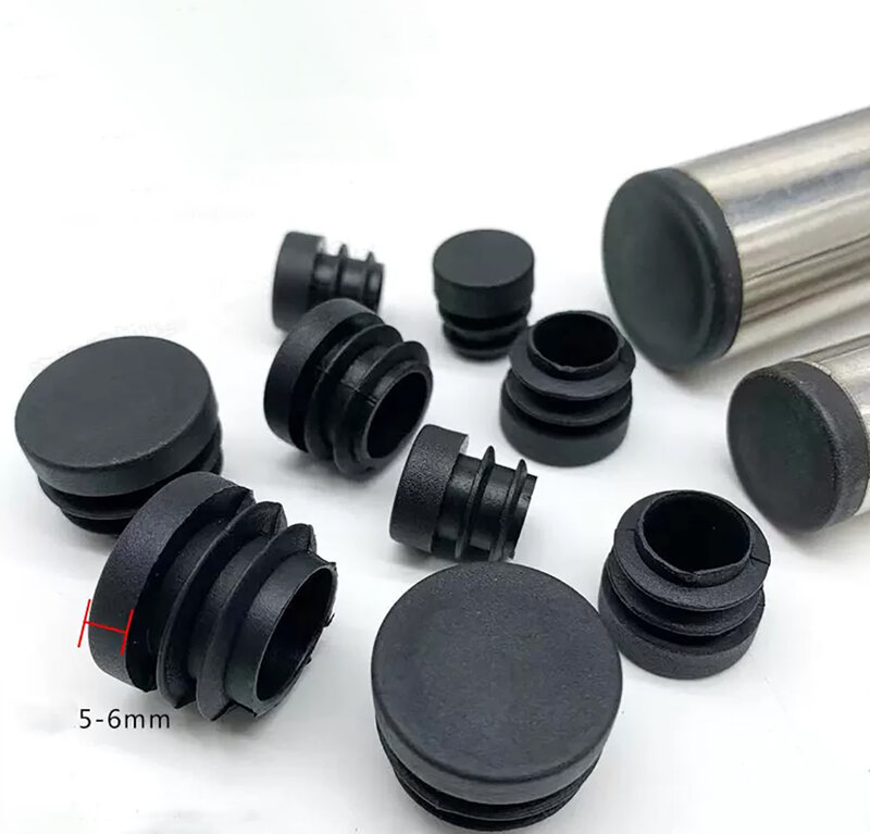 Thickened Black PE Plastic Round Inner Plug 16mm-25mm Protection Gasket Dust Seal End Cover Caps For Pipe Bolt Furniture
