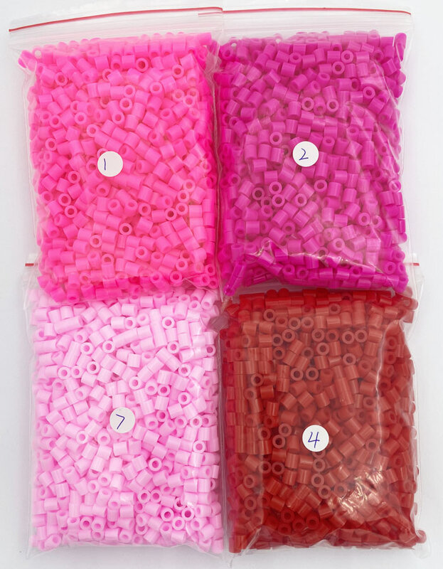 Fusible Pixel Puzzle Iron Beads for Kids, Mix Colors, Hama Beads, Perler Beads, DIY, High Quality Handmade Gi, 4 Sortes de couleurs, 5mm, 2000PCs