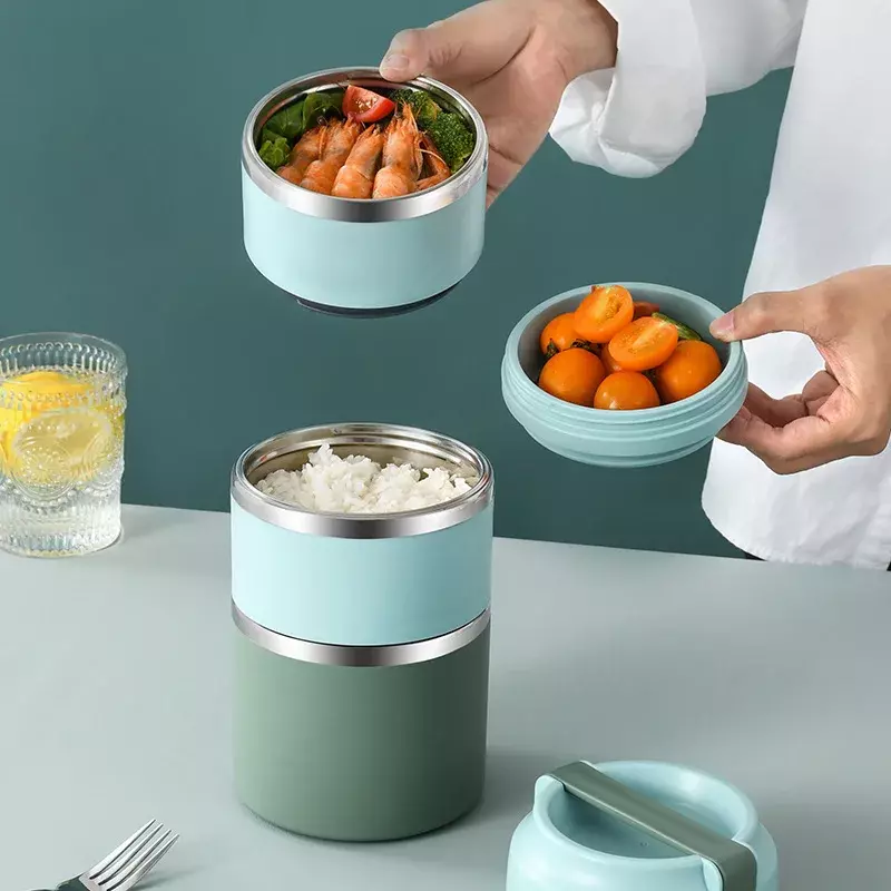 Draagbare Roestvrij Staal Thermische Lunchbox Voor Voedsel Kantoor Lunchbox Bento Boxs Thermos Lunchbox Voedsel Container Met Lunch Tas