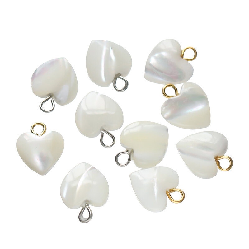 5pcs/Lot Natural Shells Pendants Heart Shape Charms Pendant for Necklace Earrings Keychain Charm DIY Jewelry Making Supplies