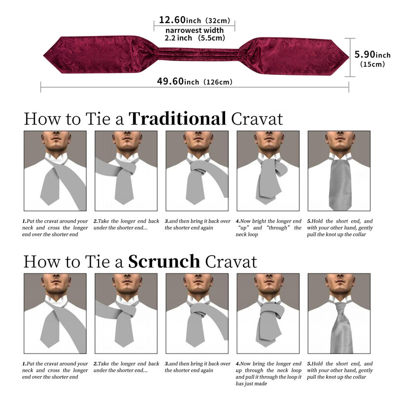 Barry.Wang Silk Men's Ascot Pocket Square Cufflinks Sets Luxury Jacqaurd Cravat Tie For Male Formal Casual Wedding Business Gift