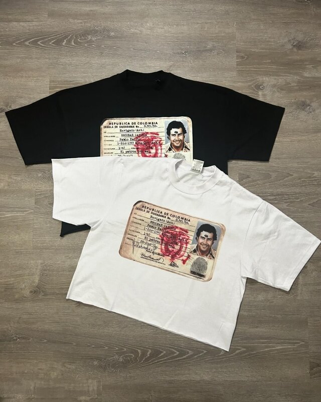 T-Shirt manica corta con stampa monogramma nuova tendenza estate 2024 per uomo Y2k Goth Harajuku Retro Hip Hop coppia camicia allentata Casual