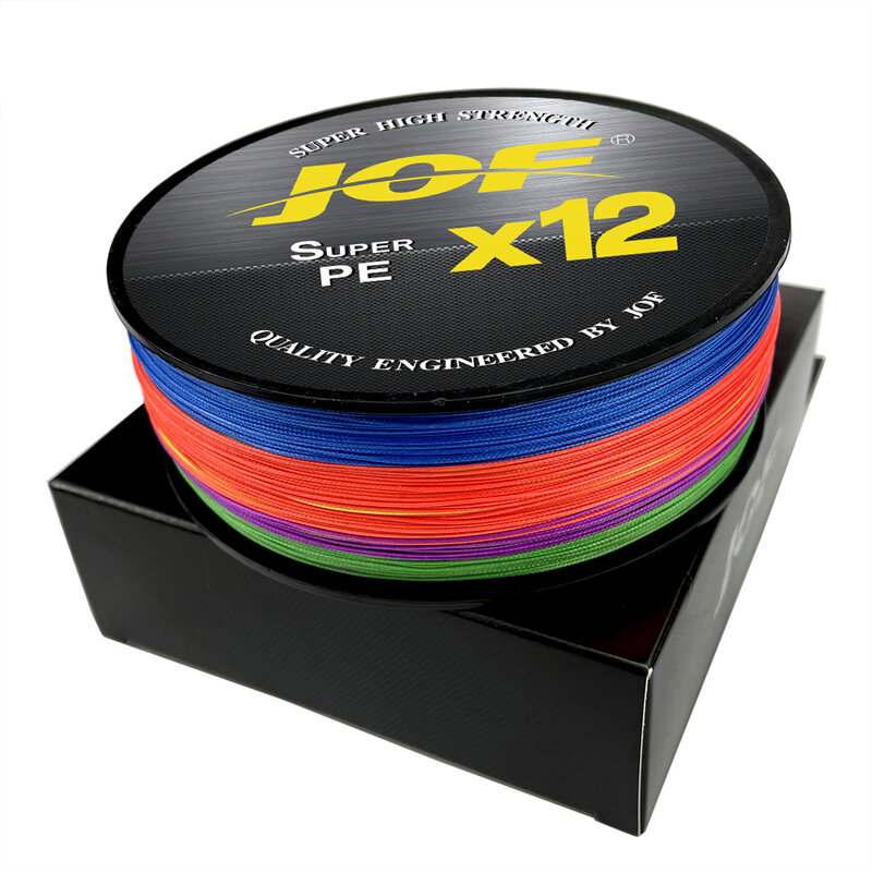 JOF X12 업그레이드 편조 낚싯줄, 초강력 12 가닥 멀티필라멘트 PE 라인, 100M, 300M, 500M, 25LB, 30LB, 39LB, 50LB, 65LB, 92LB