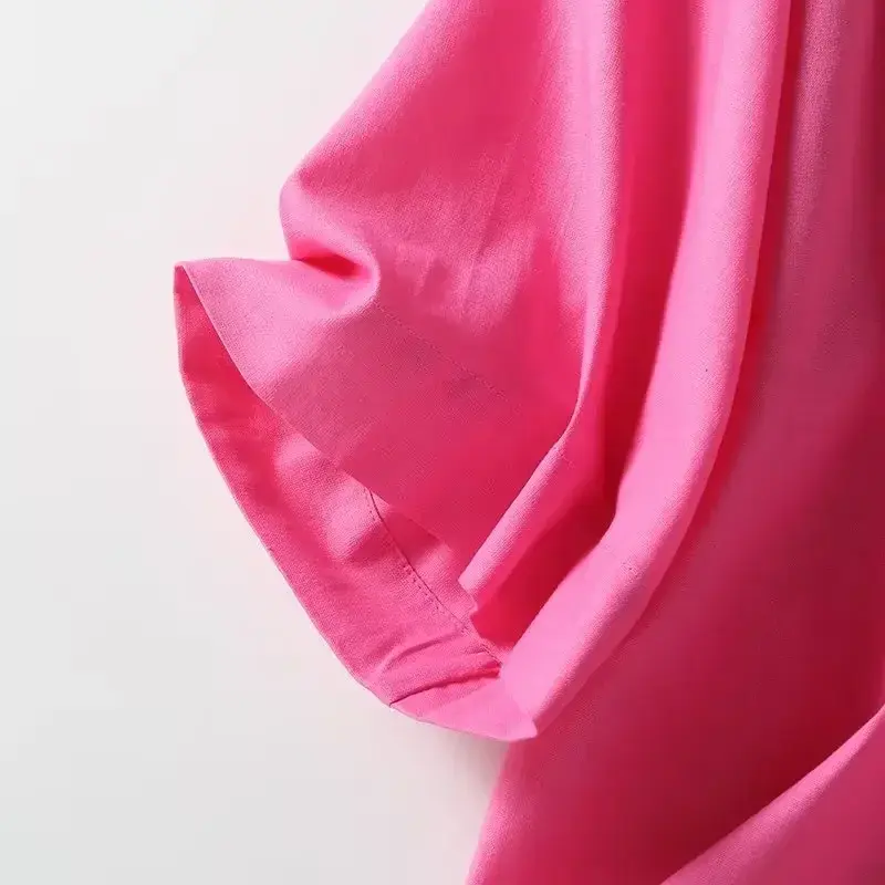 แฟชั่น2023ของผู้หญิงเสื้อเชิ้ตโดพามีนแบบลำลองสี่สีสวยเก๋ๆย้อนยุคเสื้อมีกระดุม