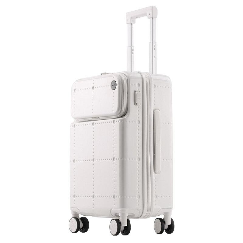 Universal Roda Trolley Case, moda de alta aparência, senha mala de viagem, bagagem de abertura frontal, transportar na mala, novo