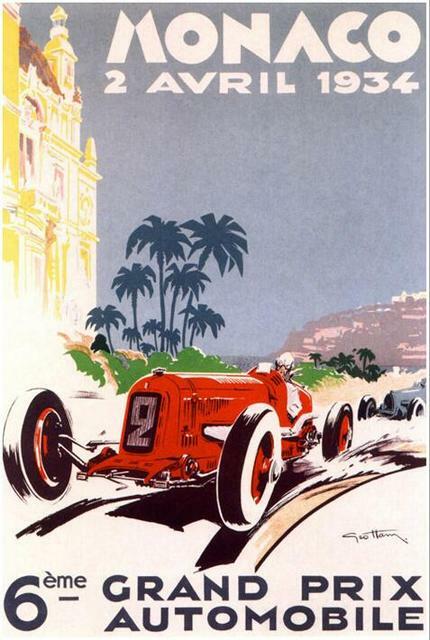 Lot style scegli Monaco Racing Competition Retro Print Art Canvas Poster per la decorazione del soggiorno Home Wall Decor Picture