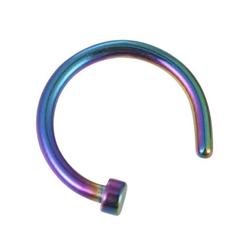 Anéis Piercing de Nariz em Aço Inoxidável para Homens e Mulheres, Anéis Falsos de Argola, Prata, Ouro, Preto, Rosa, 8mm