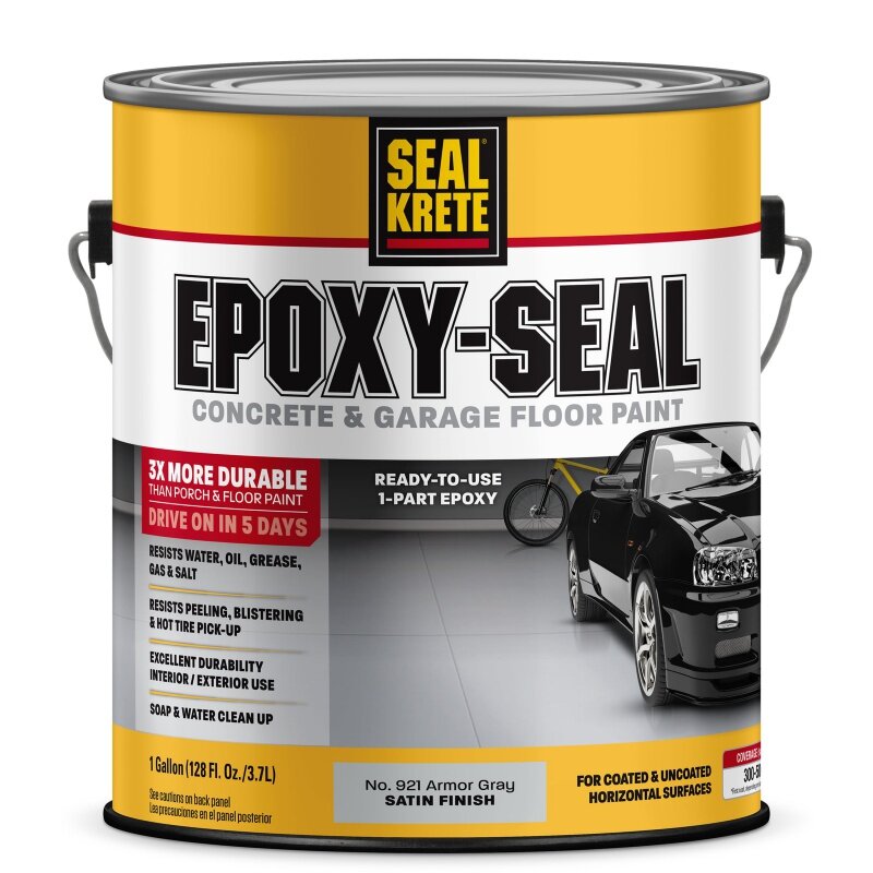 Rüstung grau, Dichtung Krete Epoxy-Seal Low Voc Beton und Garage Boden farbe-317396, Gallone