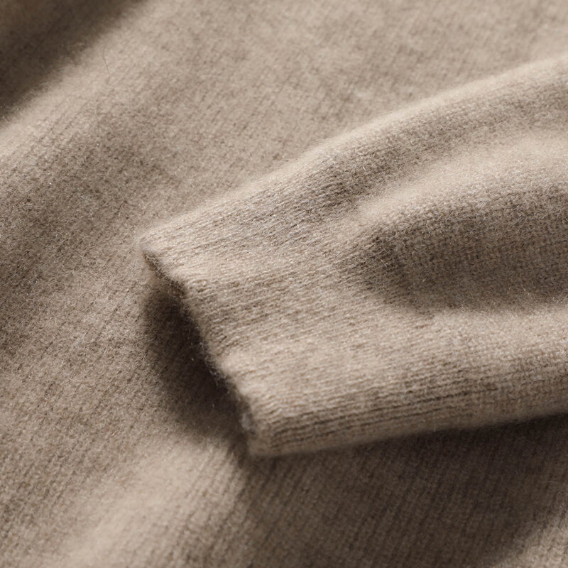 Suéter de caxemira monocromático com capuz, lã 100% merino, pulôver solto quente, jumper de malha, cordão, top elegante, outono e inverno
