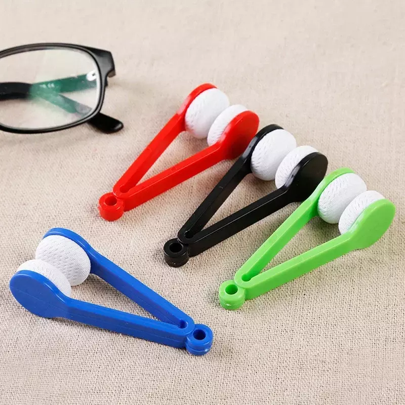 1/5Pcs Portable Glasses Brush Two-side Microfiber Spectacles Cleaner Glasses Cleaning Rub Cleaner Eyeglass Cleaner Brush Tools