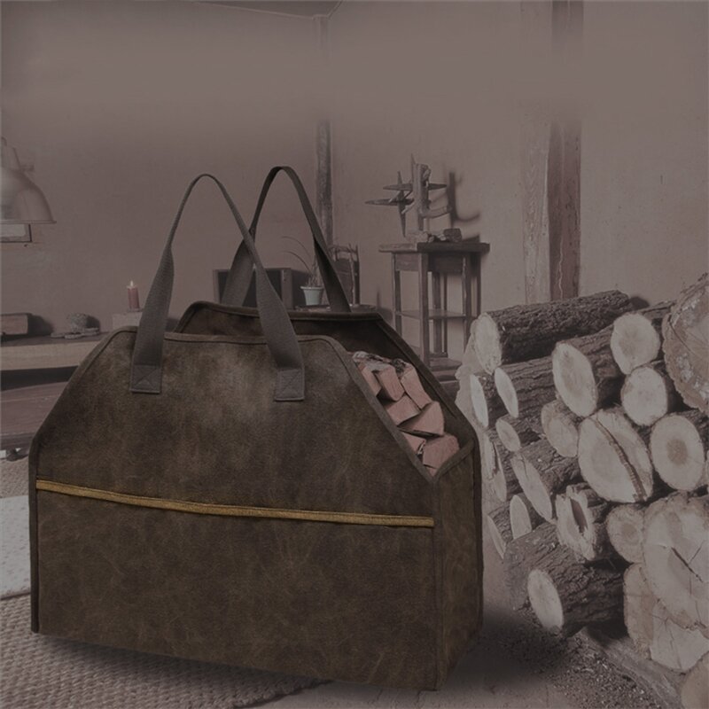 Держатель для хранения дров для переноски, холщовая сумка для дров, прочная сумка для дров, органическая сумка