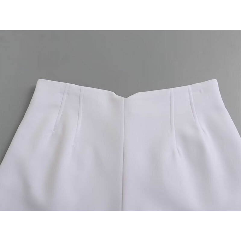 TRAAF-Shorts femininos de cintura alta com botões, calças de golfinho luxuosas, corredores para primavera e verão, 2024