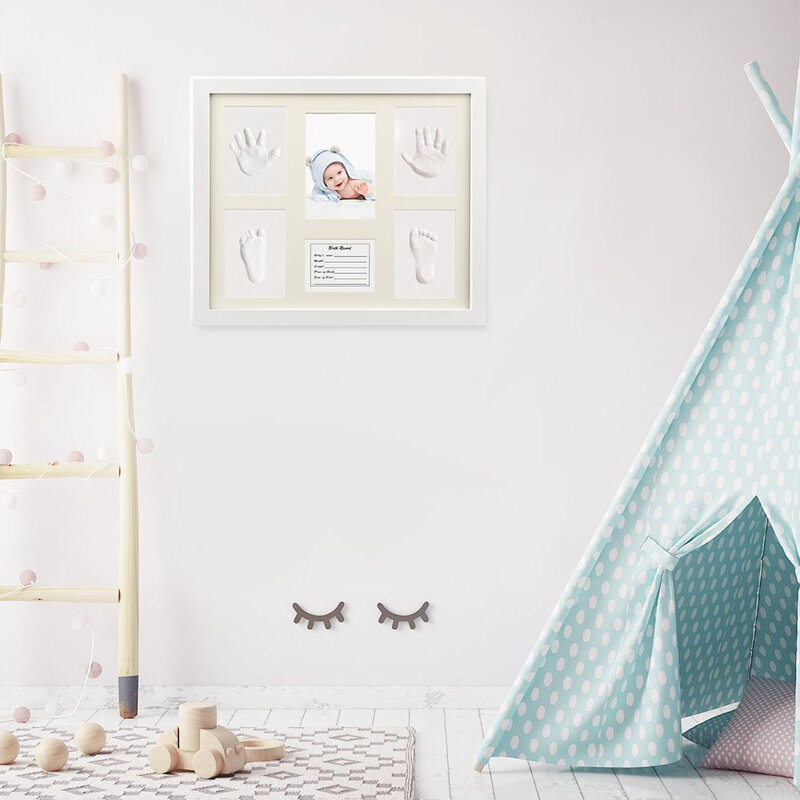 Kit de impresión de huella de bebé, marco de fotos de bebé, almohadilla de tinta de mano para recién nacido, recuerdos de bebé, regalos de cumpleaños
