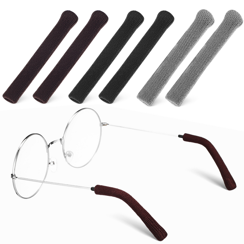 3 Pairs EyeEyeglasses Ear Grippers Knitting Eyeglasses Arms Sleeves Fabric Eyeglasses Retainer Nonslip EyeEyeglasses Sleeves