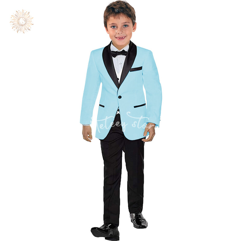 Conjunto de traje Formal de 2 piezas para niño, una botonadura esmoquin de, traje de graduación para niño pequeño, traje de portador de anillo
