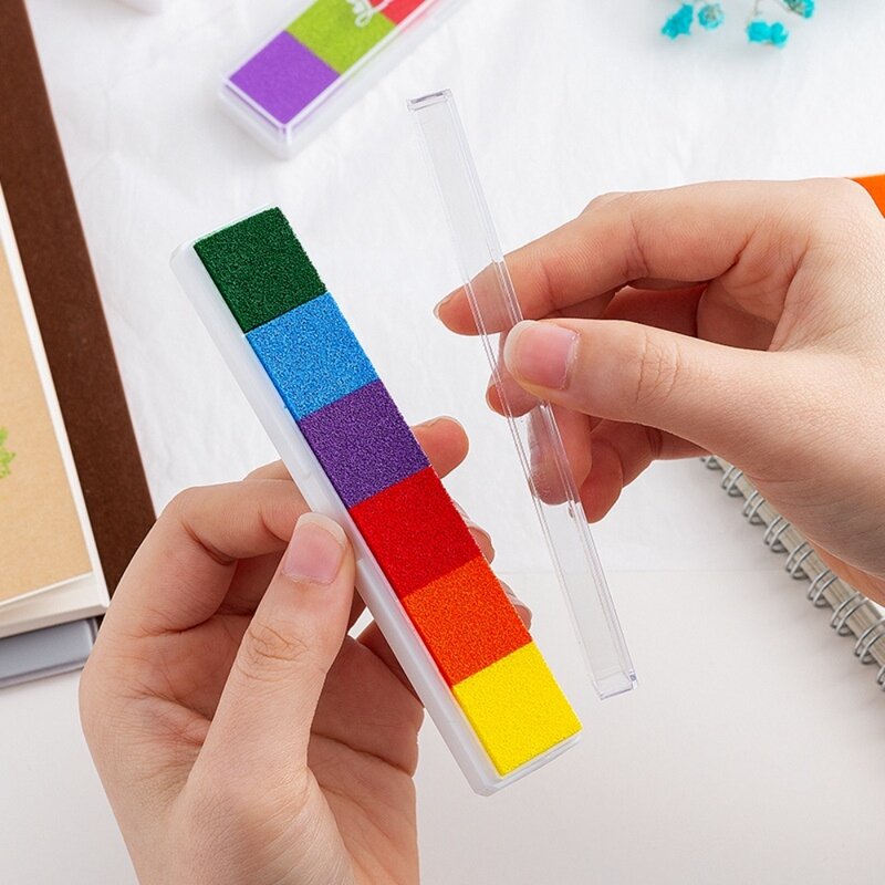 Tampone per timbri multicolore fai-da-te con inchiostro Color caramella a gradiente lungo pittura per dita per bambini piccoli 10 modelli