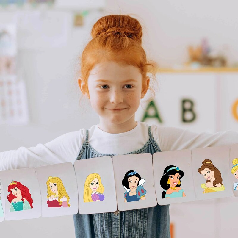 Disney-Autocollants de puzzle de princesse pour enfants, faire un visage, drôle, assembler, bricolage, dessin animé, jouets pour enfants, 8 feuilles