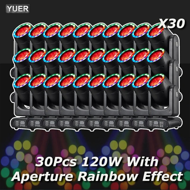 30Pcs/lot MINI LED Moving Head Light 120W Beam+Spot+Rainbow Effect+Aperture+18 Prisms Dj Dmx Stage Light Effect Light Disco Bar