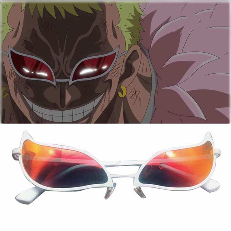 INSTOCK di alta qualità moda Donquixote Doflamingo Cosplay occhiali Anime PVC occhiali da sole divertente regalo di natale