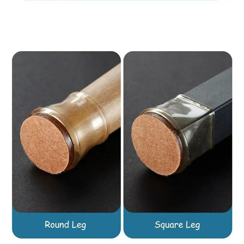 4pcs Transparent Chair Leg Protectors Caps Round Silicone Floor Protector No Scratches Reduce Noice Furniture Legs Cover Home
