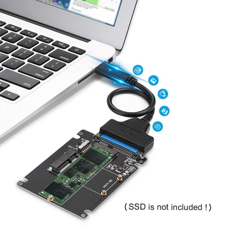 Goelely M.2 NGFF zu SATA mSATA zu SATA Adapter Externe USB 3,0 22 Pins SATA SSD Konverter Adapter 2-in-1 B Schlüssel M schlüssel Riser Karte