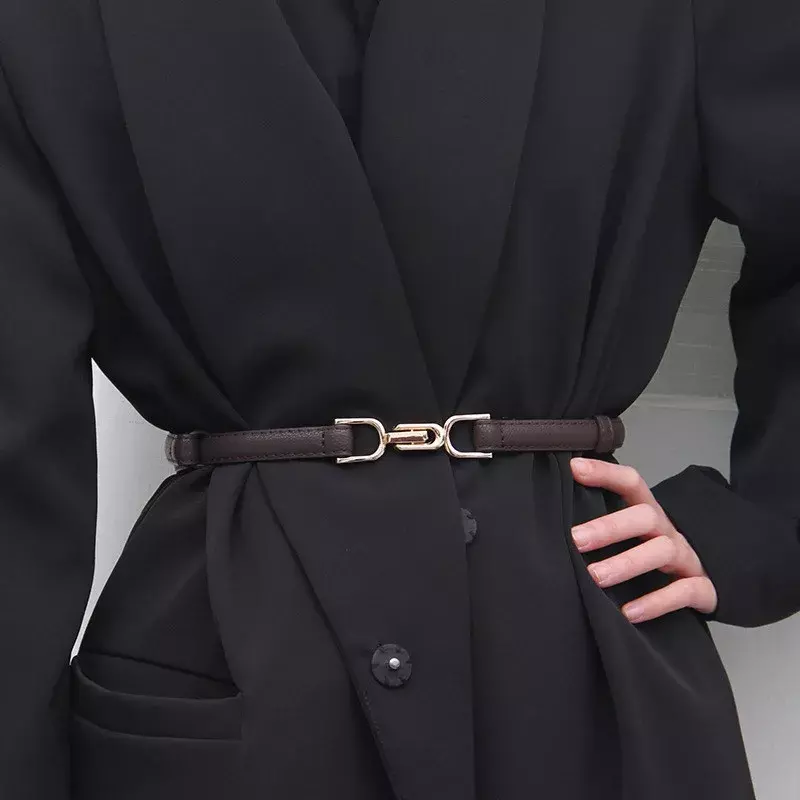 Fashionable Belts for Woman Zinc Alloy Special Buckle Belts Adjustable PU Belt Woman's Dress Accessories