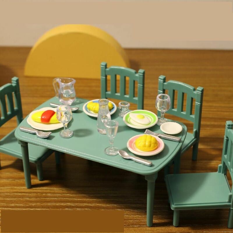 Rozwijanie praktycznych umiejętności na stole akcesoria do domku dla lalek miniaturowej zabawy zabawka domowa mały Model mebli leśnych zabawka kuchenna rodziny
