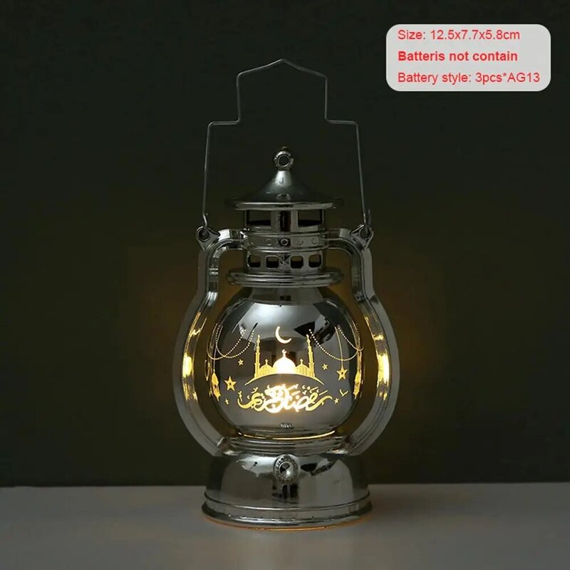 Portable Eid Mubarak Led Lantern Wind Lights Ramadan Gifts For Muslim Islamic Party Decoration