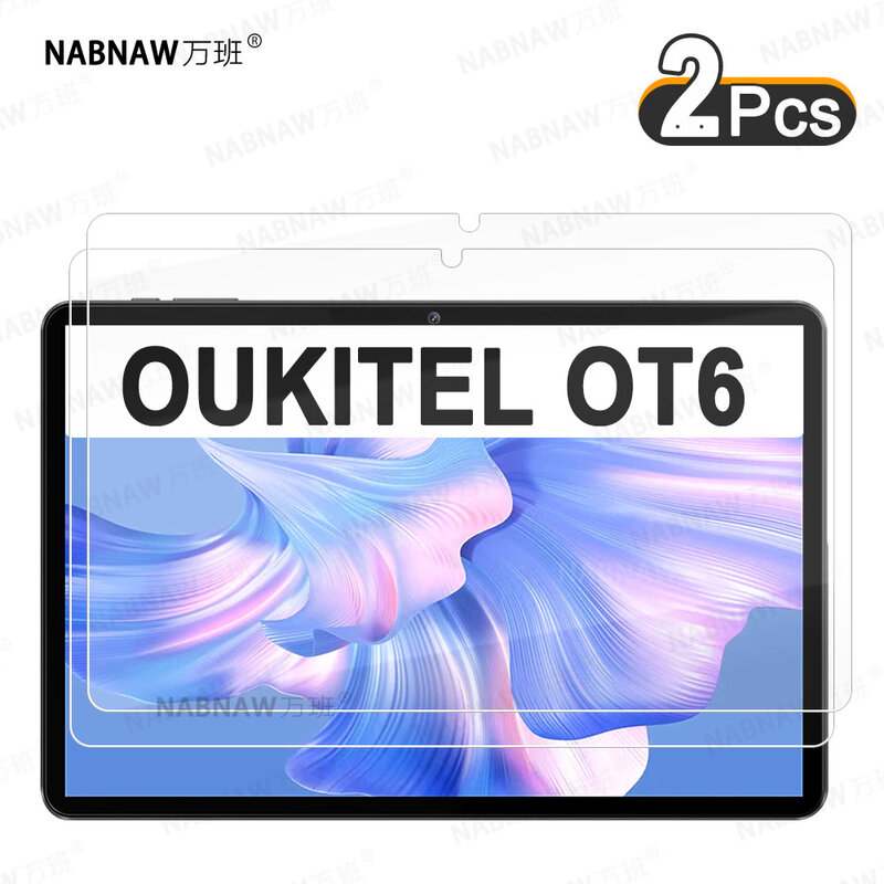 Protector de pantalla HD a prueba de arañazos, vidrio templado para tableta OUKITEL OT6 de 10,1 pulgadas, película protectora de revestimiento de aceite, 2 piezas