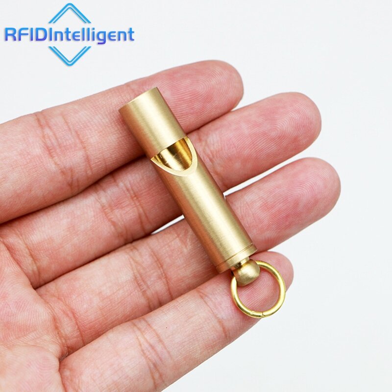 High Quality Brass Whistle Emergency Survival Whistle Keychain for Outdoor Camping Hiking Hunting Sport Self Defense Keyring