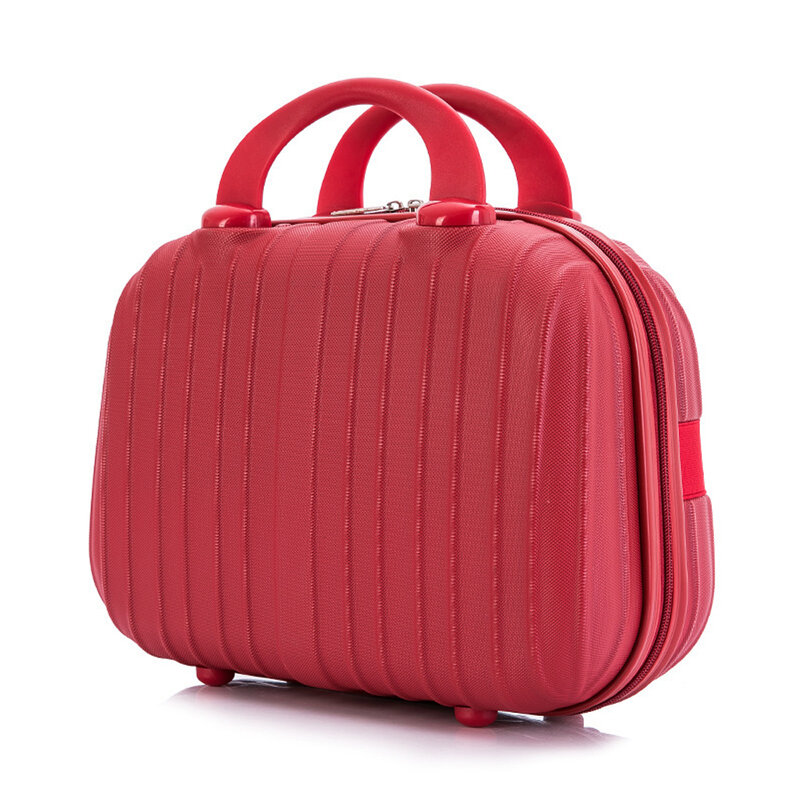 Borsa per il trucco da viaggio con valigia piccola da donna impermeabile viola con manico 14 "dimensioni: muslimah