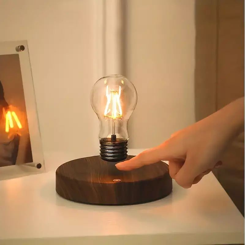 Lewitujący bezprzewodowy magnetyczny pływający lampka nocna stołowa LED na biurko, 360 stopni automatyczny obracać żarówkę na prezenty, pokój, biuro