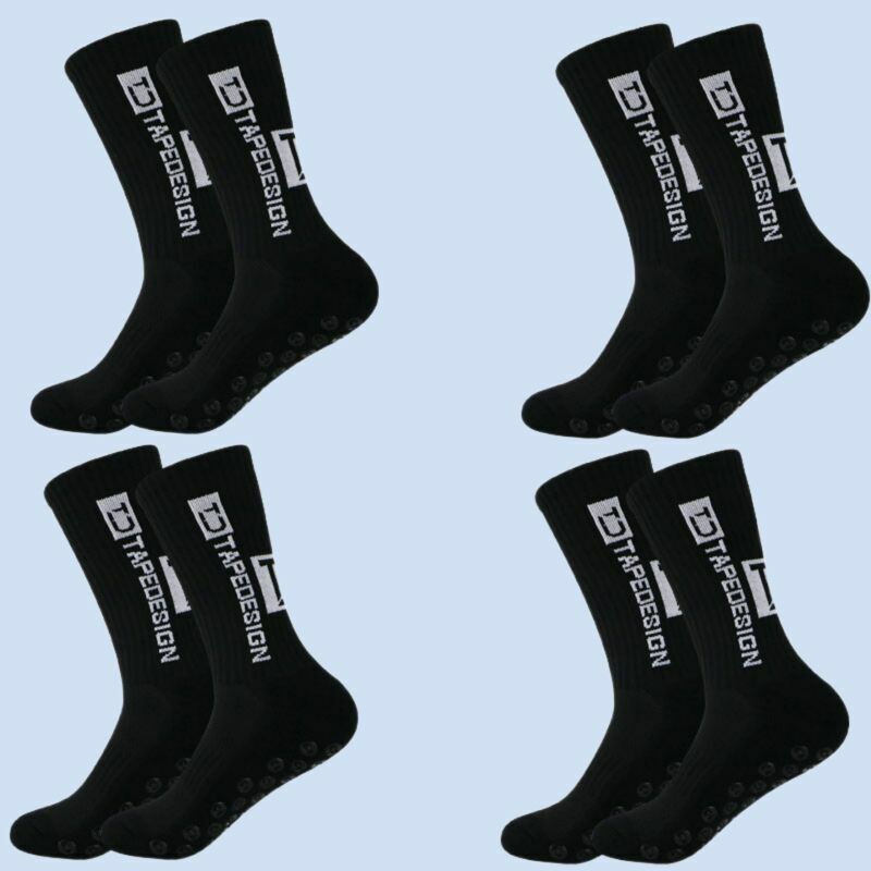4 Pairs/lot Of New Anti Slip High Quality Men Football Socks With Mid Calf Anti Slip Football Sports Bike Sports Men's Socks