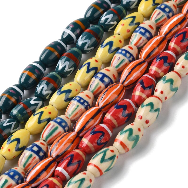 20 pezzi fatti a mano Famille Rose Porcelain Beads perline distanziatrici allentate per collana braccialetto fai da te accessori per la creazione di gioielli