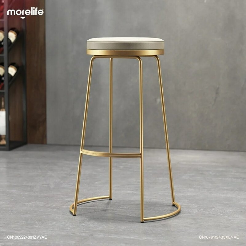 Taburetes redondos dorados de estilo nórdico para el hogar, silla de Bar moderna y sencilla con diseño creativo, mesa de comedor, Isla, novedad