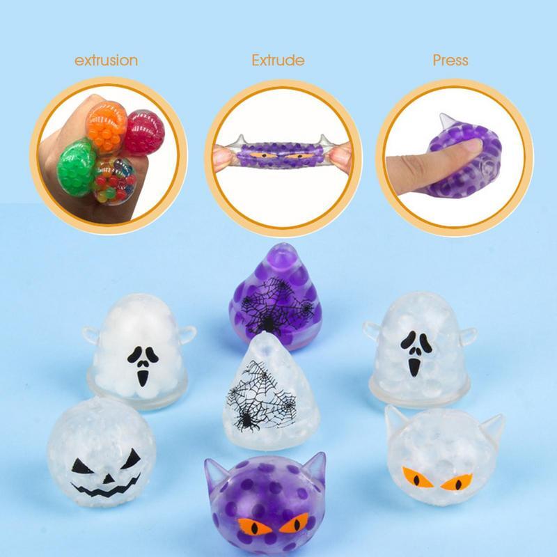 Halloween Stress Toys For Kids Portable Halloween Mini Stress Relief Toys Compact Stress Squeeze Ball Toys Eco-friendly