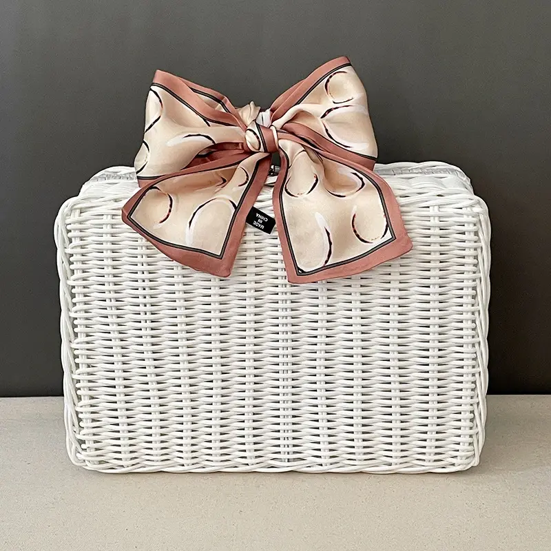 Tas jinjing anyam Jepang dengan hadiah tangan tas hadiah anyaman kotak penyimpanan properti fotografi luar ruangan anak pernikahan kosong