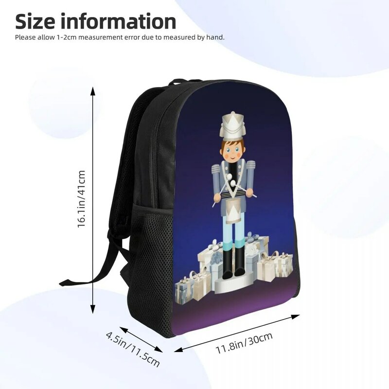 맞춤형 너트크래커 배낭 남녀공용 패션 책가방, 학교 대학 너트크래커 장면 가방