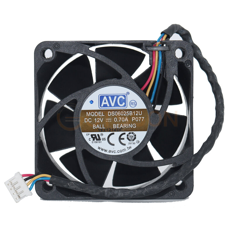 New AVC 6025 12V 0.7A DS06025B12U p021 4-wire cooling fan double ball